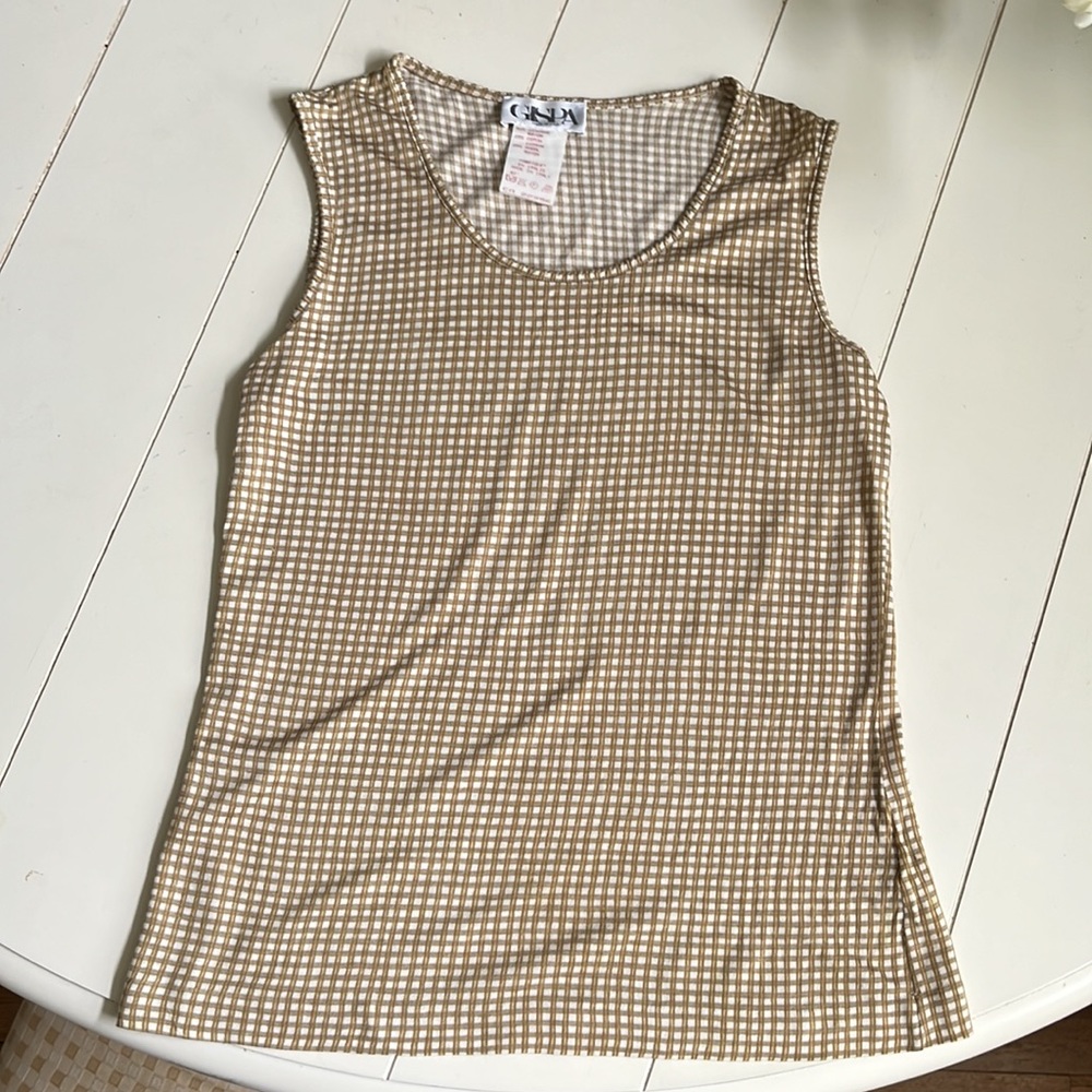 **3 for $15** Vintage Gispa gold/cream tank top, IT42 / U.S. 8
